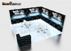 Reusable Frameless Modular Exhibition Stand Design 20x20ft With CMYK Heat Transfer Printing