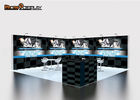 Reusable Frameless Modular Exhibition Stand Design 20x20ft With CMYK Heat Transfer Printing