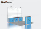 Creative Design Slatwall Trade Show Booths Tension Fabric Material With Lights