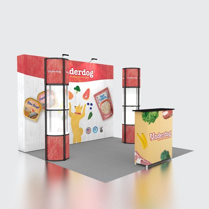 Reusable Portable Fabric Pop Up Display Stands Fairing For Trade Show