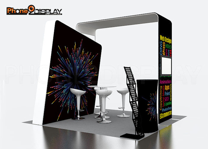 10x10ft Tension Fabric Booth Aluminum Frame Exhibition Booth Design 3x3 For Advertising