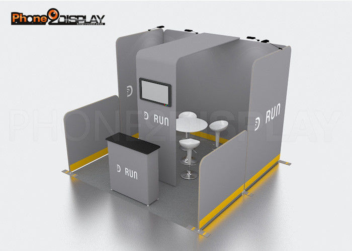 buy Expo Display Stand 10x10 Trade Show Booth Design With CMYK Printing Led Lights online manufacturer