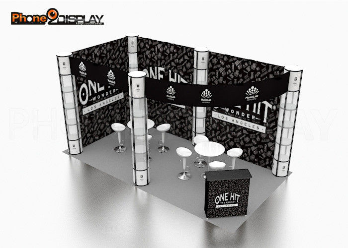 buy Durable 20x10 Trade Show Booth Portable Exhibition Stall With Spiral Tower online manufacturer