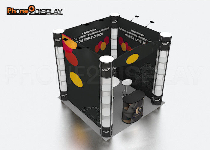 buy Aluminum Trade Show Booth Folding Spiral Exhibition Tower Display Stand With LED Light online manufacturer