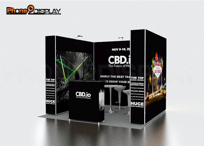 buy Lightweight Expo Display Stands , Aluminum Backlit Fabric Trade Show Booth online manufacturer