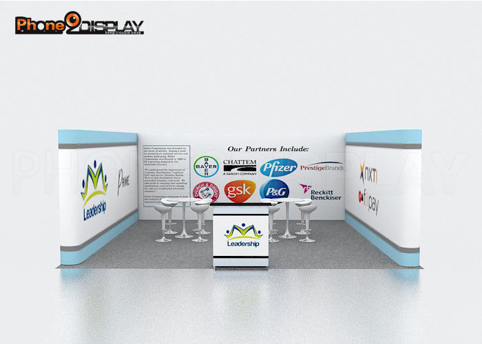 buy Lightweight 20ft Pop Up Exhibit Booth Tension Fabric Portable Advertising Stands online manufacturer