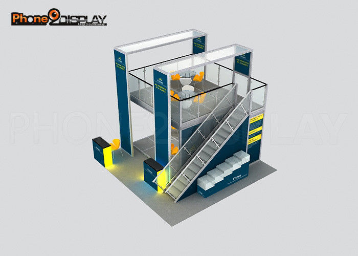 buy Aluminium Double Decker Trade Show Booth / Portable Modular Booth Design online manufacturer