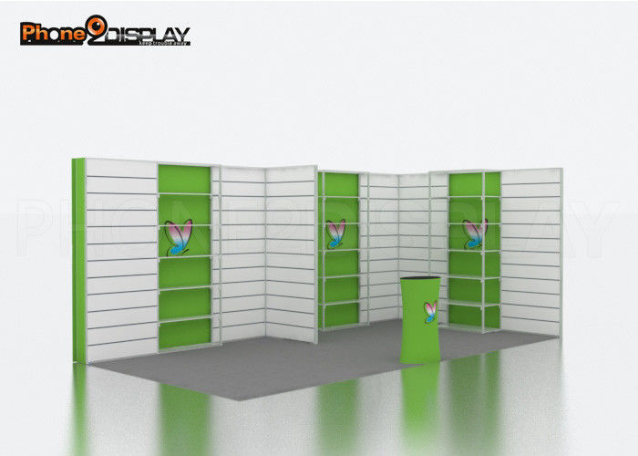 buy 3x6 Aluminum Modern Exhibition Booth Custom Color With Lights / Slatwall online manufacturer