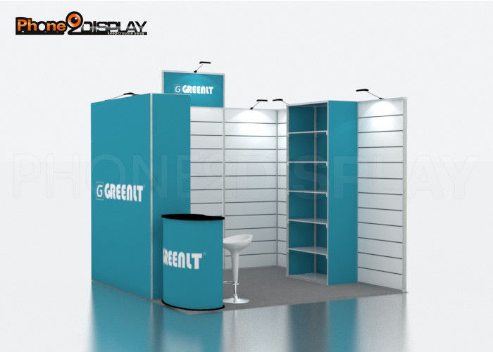 buy 10ft Straight Slatwall Trade Show Booths Full Color With Tension Fabric Printing online manufacturer
