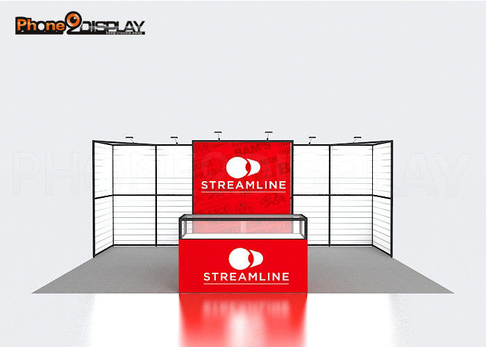 Durable Cool Trade Show Booths Thin Slatwall Custom Portable Exhibition Stall