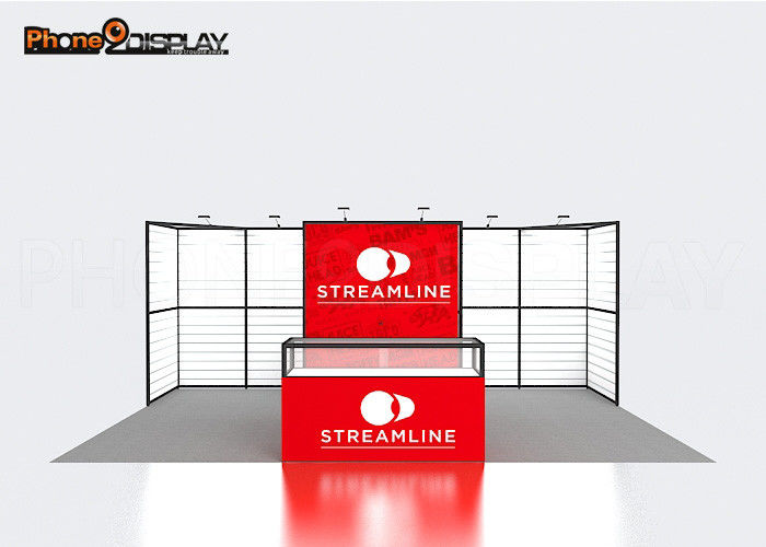 buy Durable Cool Trade Show Booths Thin Slatwall Custom Portable Exhibition Stall online manufacturer