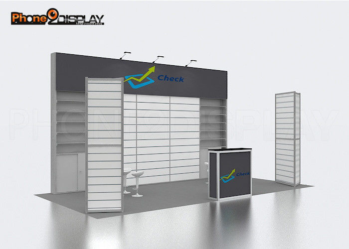 buy Phone2display Slatwall Trade Show Booths Display Stand Shape Custom For Fair online manufacturer