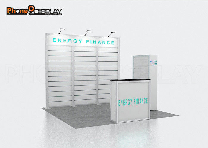 buy Slatwall Display Idea Fashion Trade Show Booth With LED Letter Light online manufacturer