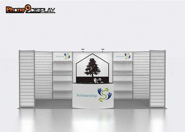 buy Custom Trade Show Booth Design Square Trade Show Display Shelving With Slatwall online manufacturer