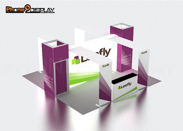 buy Tension Fabric Backlit Trade Show Booth Advertising Display Stand With LED Light Box online manufacturer