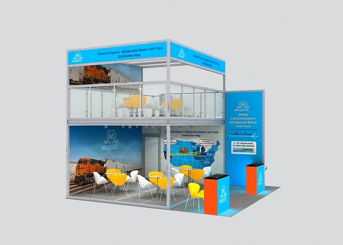 Standard Double Decker Trade Show Booth Size Custom Exhibition Stands