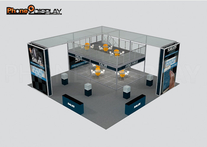 High End Aluminum Fabric Trade Show Booth / Economical Double Deck Booth