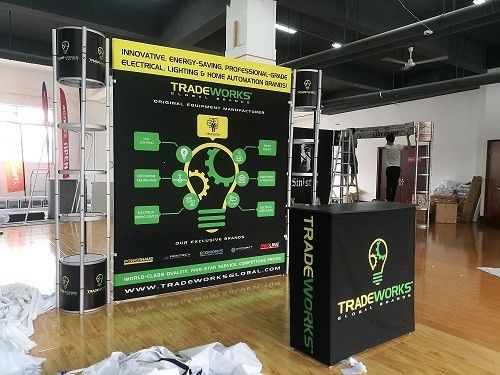 Aluminum Trade Show Exhibit Booths Custom Size With Portable Spiral Tower 0