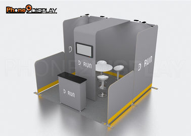 Expo Display Stand 10x10 Trade Show Booth Design With CMYK Printing Led Lights